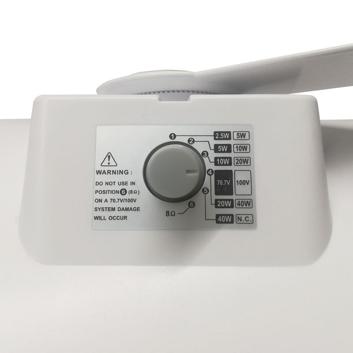 Настенный 2-х полосный громкоговоритель мониторного типа. Мощность 40 Вт\100В Режимы подключения 40Вт-20Вт-10Вт-5Вт - 8 Ом, 80-20000Гц, 213x310х195мм, 3,9кг, цвет белый