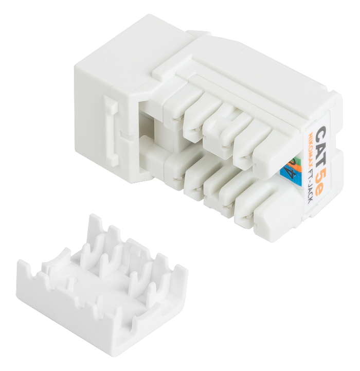 Модуль-вставка типа Keystone, Кат.5е (Класс D), 100МГц, RJ45/8P8C, FT-TOOL/110/KRONE, T568A/B, неэкранированный, черный