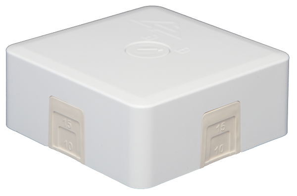 Коробка монтажная огнестойкая IP41, фарфоровый клеммник 4 контакта, до 3 мм кв., 75х75х30 мм, вводы вставки из эластичного материала