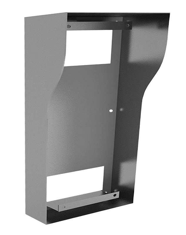 Кронштейн для накладного монтажа с козырьком для индивидуальной панели AV-08FB. Цвет - серебро