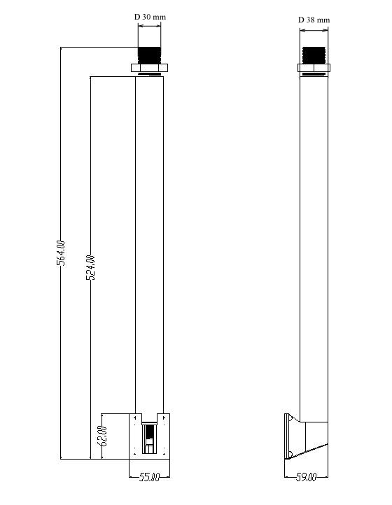 Кронштейн для устновки считывателей серии ST-FR042 на турникет высотой 100 см