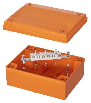 Коробка пластиковая FS с гладкими стенками и клеммниками, IP56, 240x190x90 мм, 6р, 450V, 32A, 10 мм2, нерж.контакт