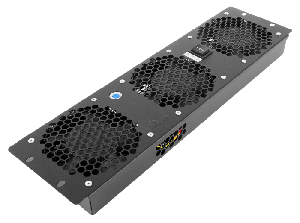 Модуль вентиляторный, 3 вентилятора с терморегулятором 3U, чёрный