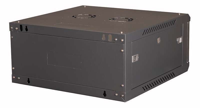 Шкаф 19" телекоммуникационный настенный, 4U 280х600х600 мм, дверь металл, черный