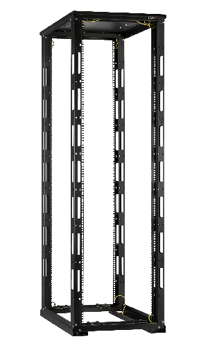Монтажная стойка двухрамная с разборной рамой 19", 33U, Ш600xВ1595xГ1000мм, с крышей, в разобранном виде, черный