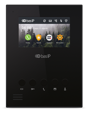 Видеодомофон индивидуальный. Wi-Fi: 2,4 ГГц (IEEE 802.11n). Дисплей: 4” TFT, сенсорный емкостный, 480x272. Операционная система: Linux. Без камеры. С возможностью подключения датчиков сигнализации, аудиоинтерком между домофонами, умный дом. Подключение кнопки звонка. Просмотр 8 IP камер. Возможность подключения дополнительной трубки SP-AU. Питание: PoE и +12В (БП в комплект не входит). Поддержка SIP P2P. 135х185х30 мм.