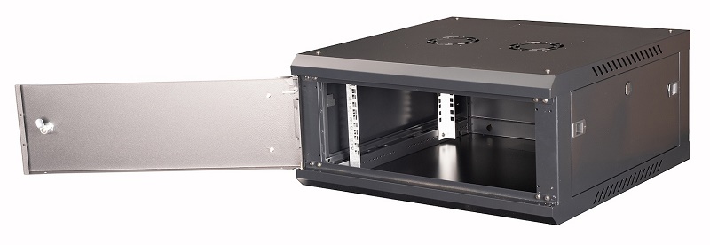 Шкаф 19" телекоммуникационный настенный, 4U 280х600х600 мм, дверь металл, черный