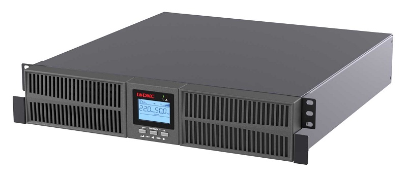 Онлайн ИБП ДКС серии Small Rackmount, 3000 ВА/2700 Вт, 1/1, 8xIEC C13, EPO, USB, RS-232, RJ45, Rack 2U, без АКБ, 9Ач