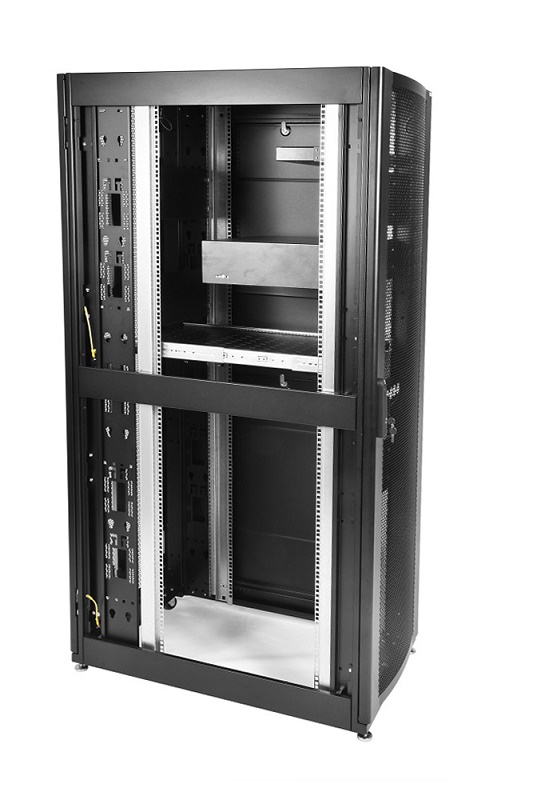 Шкаф серверный ПРОФ напольный 42U (800 х 1000) дверь перф., задние двойные перф., черный, в сборе