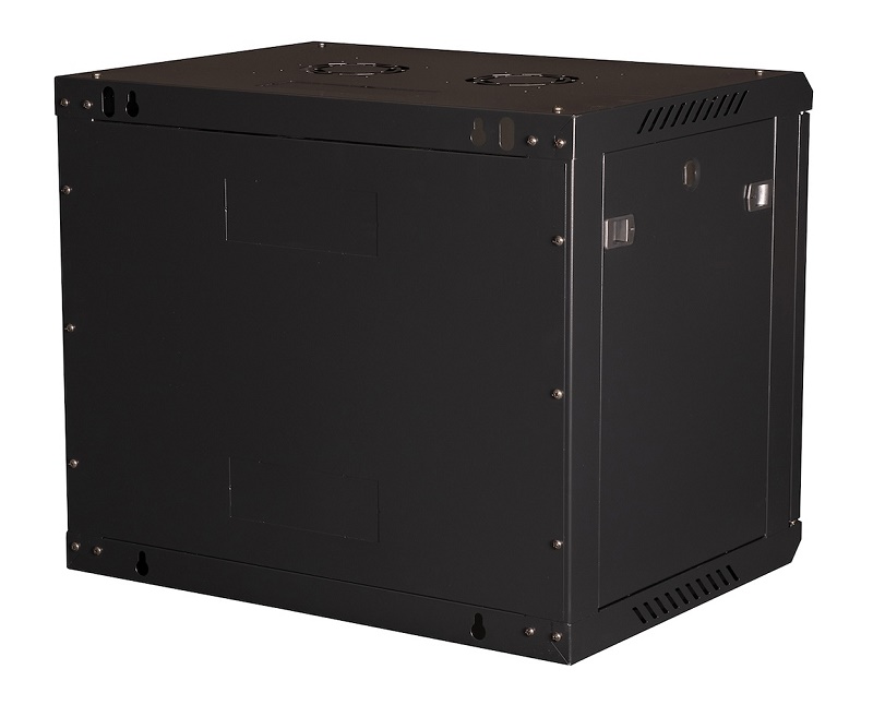 Шкаф 19" телекоммуникационный настенный, 9U 501х600х450 мм, дверь металл, черный