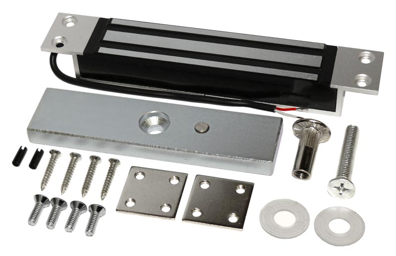 Врезной электромагнитный замок, внутреннее исполнение, 12 VDC / 300мА, усилие 180 кг.