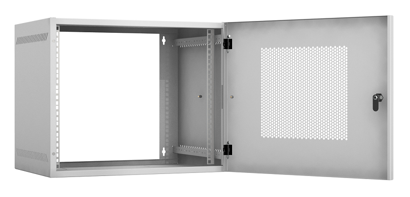 EC-WA-095440-W-P-GY - Настенный шкаф 19", 9U, перфорированная дверь, Ш540хВ440хГ400мм, 1 пара монтажных направляющих, сварной, серый Настенный шкаф 19", 9U, перфорированная дверь, Ш540хВ440хГ400мм, 1 пара монтажных направляющих, сварной, серый