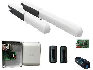 Комплект автоматики для двухстворчатых распашных ворот до 800 кг, до 3,0 м, 50%, на основе привода А3000А (блок управления ZF1N, радиоуправление с динамическим кодом, фотоэлементы)