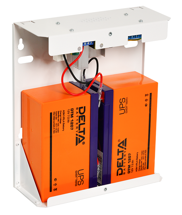 Источник бесперебойного питания, металлический корпус, 12В; 10А; 150-260В 50Гц, защита от глубокого разряда