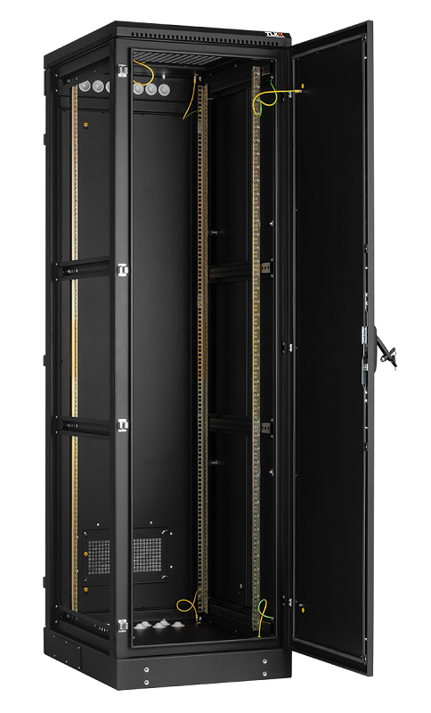 Напольный шкаф 19", 42U, промышленный, цельнометаллические двери, степень защиты IP54, Ш600хВ2070хГ1000мм, черный.