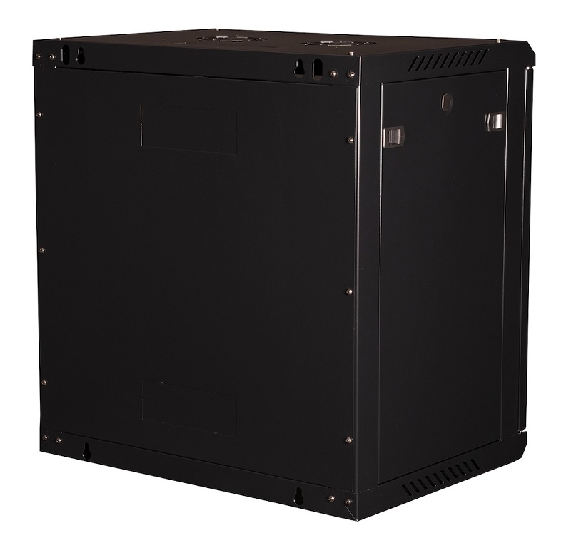Шкаф 19" телекоммуникационный настенный, 12U 635х600х450 мм, дверь металл, черный