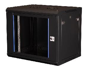 Шкаф 19" телекоммуникационный настенный, 9U 501х600х450 мм, дверь стекло, черный