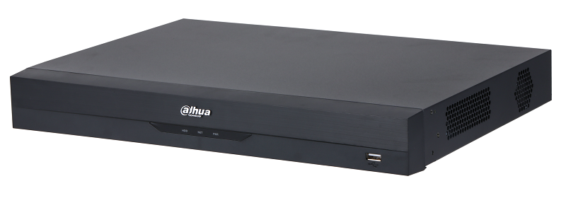 32-канальный IP-видеорегистратор 4K, H.265+ и ИИ, Входящий поток до 448Мбит/с;&nbsp;&nbsp;H.265+, H.265, H.264+, H.264, MJPEG; разрешение записи до 32Мп; накопители: 2 SATA III до 20Тбайт; воспроизведение: 32кн@1080p, 2кн@32Мп; видеовыходы: 1 HDMI (8K), 1 VGA; cеть: 1 RJ45 1000Мбит/с; aудиовх/вых: 1/1; тревожные вх./вых.: 4/2; питание: 12В(DC); видеоаналитика: 4кн AcuPick, 4кн детектор лиц и распознавание лиц (12лиц/с), 4кн видео метаданные, 8кн охрана периметра, IVS, 16кн SMD Plus; видеоаналитика с камер: AcuPick, детектор лиц и распознавание лиц, видео метаданные, распознавание номеров ТС, тепловая карта, подсчет людей, интеллектуальный поиск, POS, поддержка тепловизионных (TPC) и мультиматричных камер