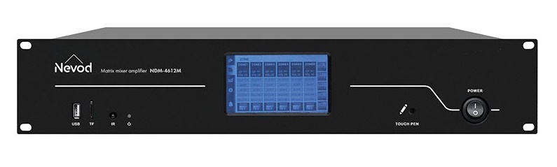 Активная цифровая аудио-матрица 4 входа 6 выходов, со встроенными источниками аудиосигнала, 6 каналов по 120 Вт.