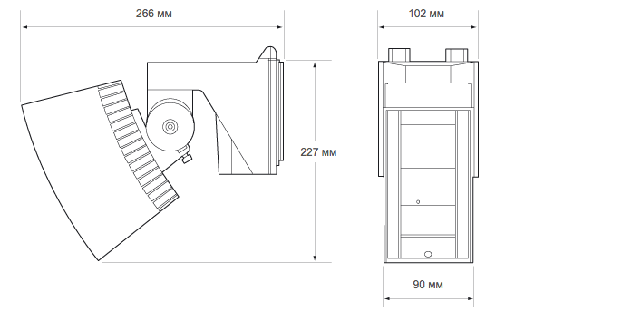 Всепогодный (IP65) извещатель охранный объемный, зона детекции 30х20м
