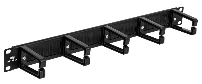 Организатор с 5 кольцами пластиковыми и щеточными вводами, черный