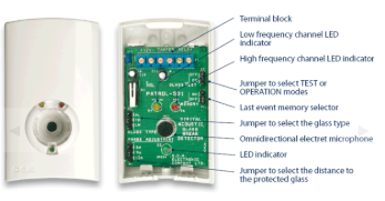 Извещатель звуковой разрушения стекла,  дальность до 12 м.