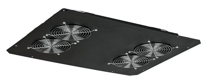 Вентиляторный блок для напольных шкафов, 4 вентилятора, без шнура питания, чёрный