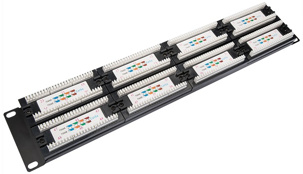 Коммутационная панель кат.5е, UTP, 19", 2U, 48хRJ45, 568A/В, черный с организат