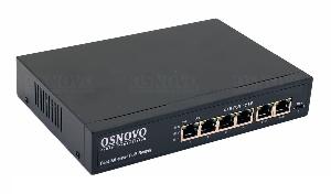PoE коммутатор Fast Ethernet на 6 RJ45 портов. Порты: 4 х FE (10/100 Base-T) с поддержкой PoE (IEEE 802.3af/at), 2 x FE (10/100 Base-T) Uplink. PoE IEEE 802.3af/at. Автоматическое определение и режим антизависания PoE устройств. Мощность PoE на порт - до 30W. Суммарная мощность PoE -  до 80W.  Встроенная грозозащита 3кВ. AC100-240V (83W) Встроенный БП. 190 x 35 x 130мм. -10...+55 гр.