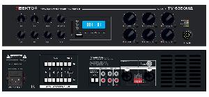 Комбинированный микшер-усилитель класс D, 6 зон c регулировкой уровня выходного сигнала. Мощность 350 т/100В.&nbsp;&nbsp;2 микр, с фантомным питанием и выбором приоритета 2 лин входа, 1&nbsp;&nbsp;Aux вых. Цифровой AM\FM тюнер, MP3 плеер, Bluetooth. ИК-пульт в комплекте. Функция аварийного отключения. Питание 220В. Рэковое крепление в комплекте.