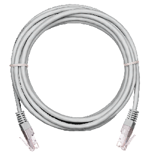 Коммутационный шнур U/UTP 4 пары, Кат.5е (Класс D), 100МГц, 2хRJ45/8P8C, T568B, многожильный, CCA, PVC нг(B), серый, 3м