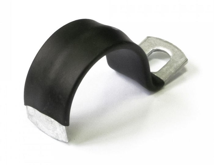 Скоба металлическая однолапковая с полимерным покрытием СМО-П d21-22 мм (100шт/уп)