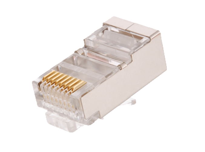 EC-UP8P8C-SD-003-TR - RJ45/8P8C Коннектор под витую пару, Кат.5e (Класс D), 100МГц, покрытие 3мкд, универсальные ножи, экранированный RJ45/8P8C Коннектор под витую пару, Кат.5e (Класс D), 100МГц, покрытие 3мкд, универсальные ножи, экранированный