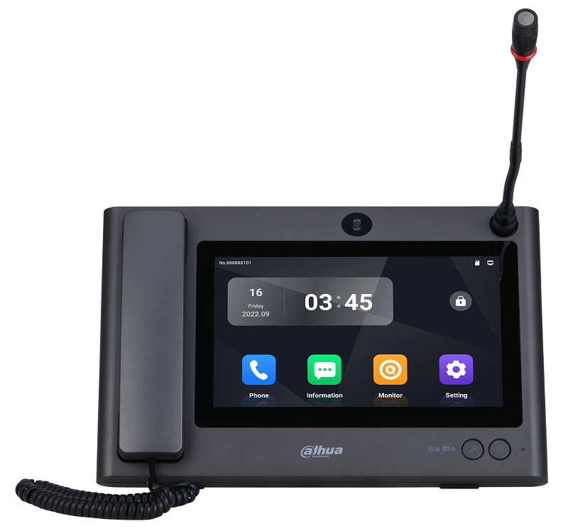 Мастер-станция, OS Android 11, 10-дюймовый емкостный ЖК-дисплей, 1024×600, Микрофон на гибкой стойке, угол наклона кронштейна 0–45 °.<br />
HDMI видеовыход с разрешением до 1024×600. Удалённое открытие дверей, пддерживает 4 канала 720P. Запись видел, снимкоа и сохранение информации на SD-картах. Возможность подключить к главной станции до 300 IP VTA. Предлагает двусторонняя аудиосвязь&nbsp;&nbsp;между станциями.