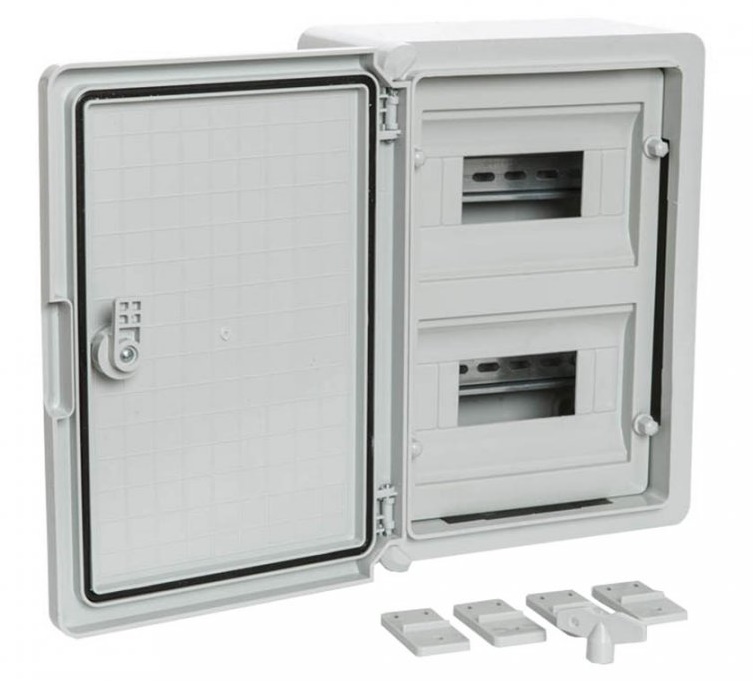 Корпус пластиковый распределительный ЩРН-18 IP65 серая дверь 350х250х150