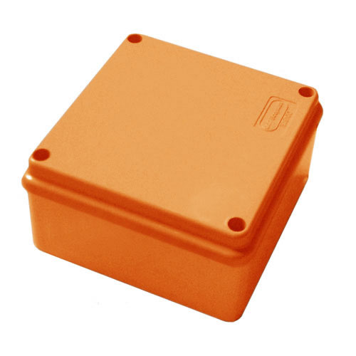 Коробка JBS100 огнестойкая. E60-E90,о/п 100х100х55, с гладкими стенками,без галогена, IP56, 3P, (0,15-2,5мм2), цвет оранж