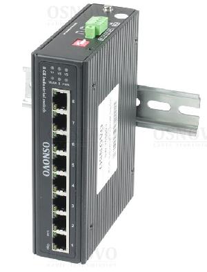 Промышленный коммутатор Gigabit Ethernet на 8GE RJ45 портов. Порты: 8 x GE (10/100/1000Base-T). Встроенная грозозащита 6кВ. Питание: 3 x входа DC12-57V(6W). БП в комплект НЕ входит. Монтаж на DIN-рейку или на стену (крепление в комплекте). Поддержка режима CCTV: Увеличение расстояния передачи данных до 250м, изоляция портов (VLAN). 45х160х130мм. Вес: 1кг.  -40…+80°С.