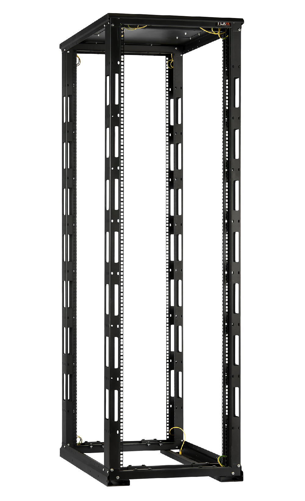 Монтажная стойка двухрамная с разборной рамой 19", 42U, Ш600xВ1995xГ800мм, с крышей, в разобранном виде, черный