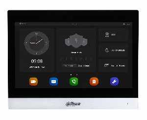 Монитор видеодомофона IP 10-и дюймовый с WiFi 2.4ГГц, серебрянный, 1024x600 разрешение, ёмкостной сенсорный экран; тревожные входы / выходы 6/1; LAN; поддержка micro-SD до 64Гб; Возможность просмотра IP видеокамер; DC 12В; 190х250х24мм; Установка - на стену.