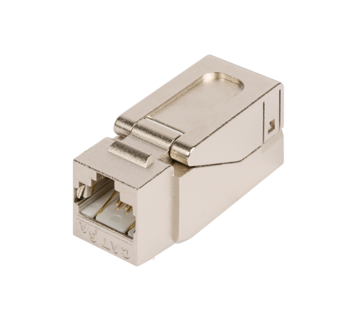 Модуль-вставка NIKOMAX типа Keystone, Кат.5е (Класс D), 100МГц, RJ45/8P8C, самозажимной, T568A/B, полный экран, металлик