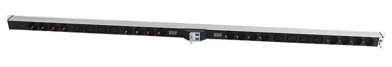 Вертикальный блок розеток Rem-32 без шнура&nbsp;&nbsp;с авт., и амп., 16 Sсhuko, 8 IEC 60320 C19, 32 А, алюм., 33-38U, колодка