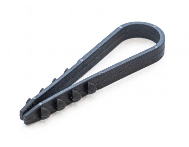 Дюбель-хомут для круглого кабеля d11-18 мм черный (10 шт/уп)