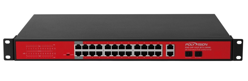 26-портовый PoE коммутатор с двумя гигабитными комбо-портами; 24*10/100Base-TX PoE port(Data/Power); 2*Комбо (10/100/1000Base-TX uplink RJ45 port (Data)+ 1000M SFP); 1-24 порты с поддержкой PoE (первый порт с поддержкой HiPoE_60W); Полоса пропускания 16Гбит/с; MAX 300Вт (AC100-240В 50/60Гц); Встроенный БП AC100~240В 50-60Гц 1A