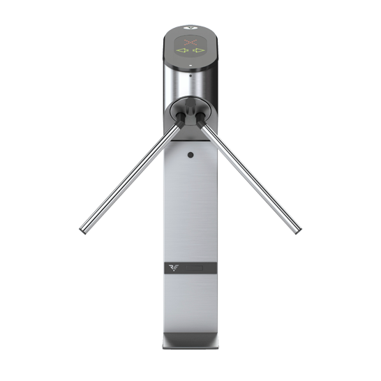 Турникет трипод, корпус из шлифованной нерж. стали; планки из шлифованной нерж. стали; светодиодное табло; пульт д/у; электропривод планок (автоматич. функция «Антипаника») + считыватель Mifare - 2 шт.