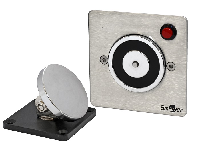 Электромагнитный фиксактор дверей,&nbsp;&nbsp;12 VDC / 180мА или 24VDC / 70мА, усилие 50 кг, размеры: 88х88х27 мм