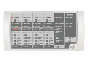 Блок индикации и управления на 4 направления пожаротушения. Индикация времени задержки пуска. Два интерфейса RS-485, питание от 10 до 28 В