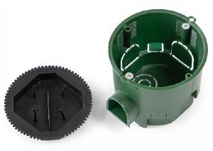 Коробка установочная углубленная безгалогенная (HF) 68х60 с саморезами и крышкой (8шт/уп)