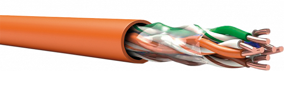 Кабель UTP 4 пары Cat5e, бухта 305 м, 4х2х0,52 мм, в исполнении нг(A)-FRLS, оранжевый