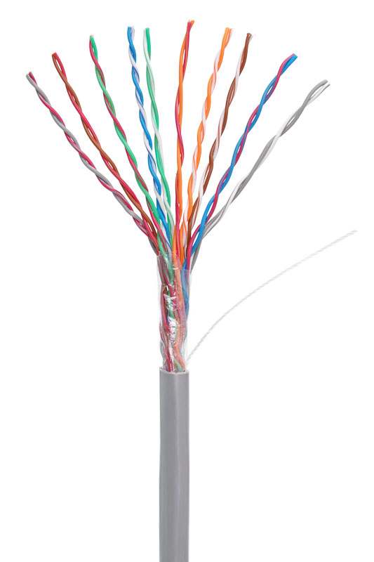 EC-UU010-5-PVC-GY-3 - Кабель U/UTP 10 пар, Кат.5 (Класс D), 100МГц, одножильный, BC (чистая медь), внутренний, PVC нг(B), серый, 305м Кабель U/UTP 10 пар, Кат.5 (Класс D), 100МГц, одножильный, BC (чистая медь), внутренний, PVC нг(B), серый, 305м