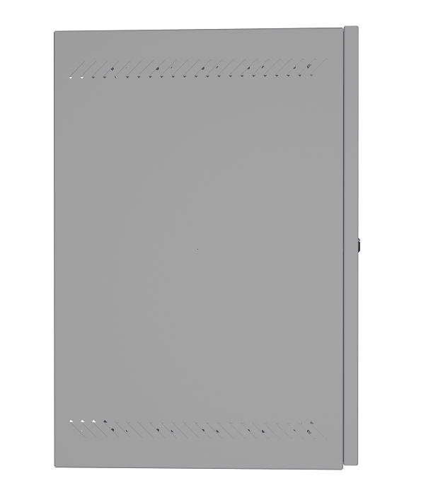 Настенный шкаф 19", 12U, стеклянная дверь, Ш540хВ573хГ400мм, 1 пара монтажных направляющих, сварной, серый